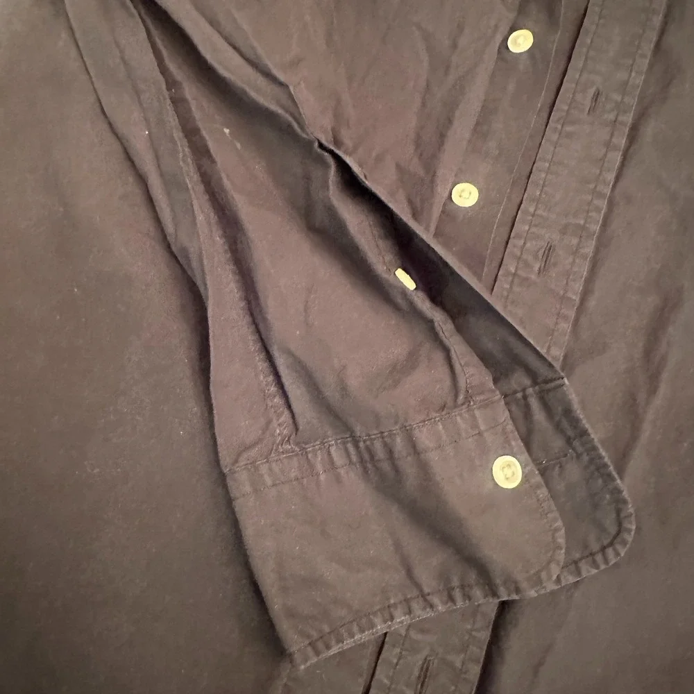 Polo Ralph Lauren Slim Fit Button Down Shirt Mens Black Large Cotton Stretch